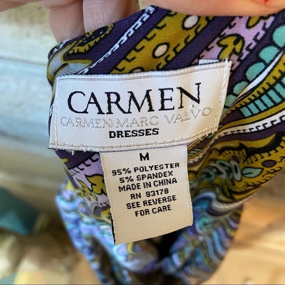 Carmen  Marc valvo paisley wrap dress in size med‎ - Picture 7 of 8